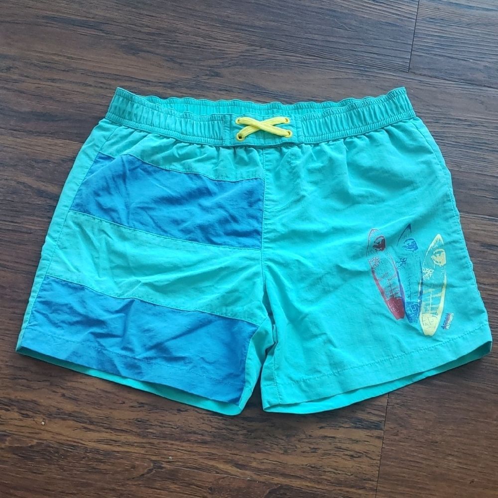 Armani Junior Boys Teal Aqua Mesh Summer Outdoor Adventures Swim Shorts Size 10A